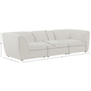Meridian Miramar Cream Durable Linen Textured Modular Sofa IMAGE 9