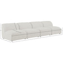 Meridian Miramar Cream Durable Linen Textured Modular Sofa IMAGE 8