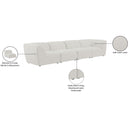 Meridian Miramar Cream Durable Linen Textured Modular Sofa IMAGE 10