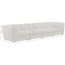 Meridian Miramar Cream Durable Linen Textured Modular Sofa IMAGE 9