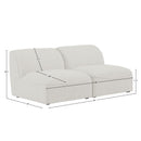 Meridian Miramar Cream Durable Linen Textured Modular Sofa IMAGE 8