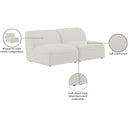 Meridian Miramar Cream Durable Linen Textured Modular Sofa IMAGE 9