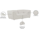 Meridian Miramar Cream Durable Linen Textured Modular Sofa IMAGE 10