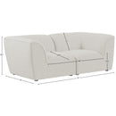 Meridian Miramar Cream Durable Linen Textured Modular Sofa IMAGE 9