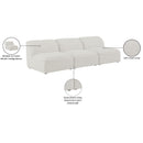 Meridian Miramar Cream Durable Linen Textured Modular Sofa IMAGE 9