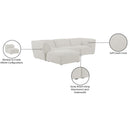 Meridian Miramar Cream Durable Linen Textured Modular Sectional IMAGE 15