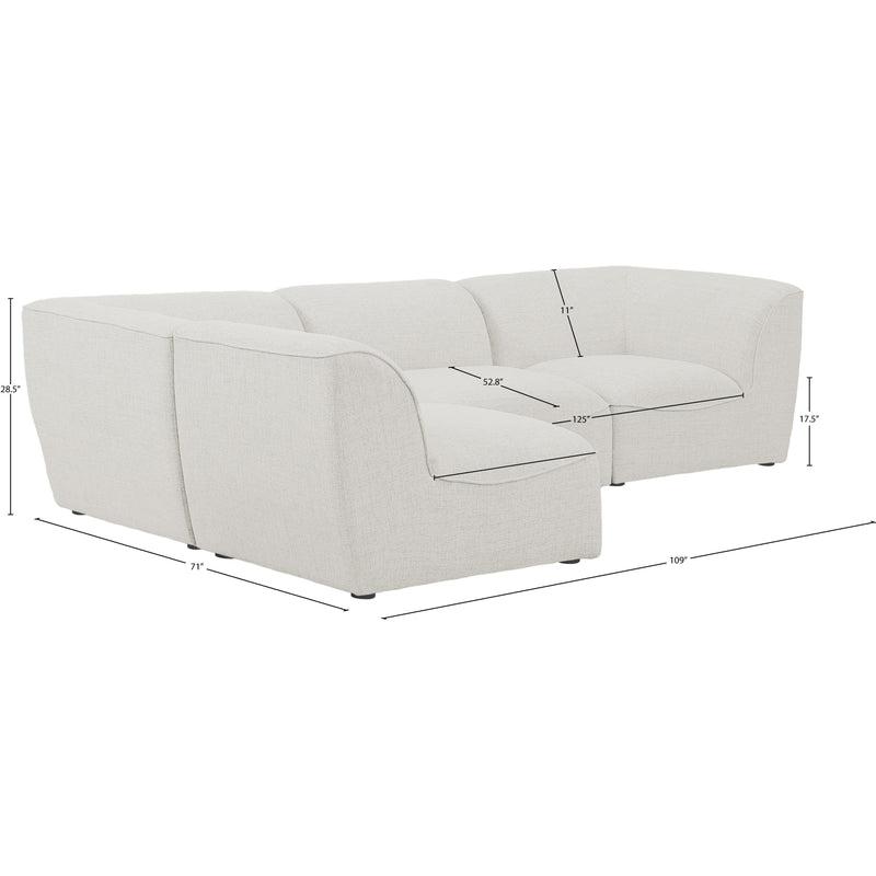 Meridian Miramar Cream Durable Linen Textured Modular Sectional IMAGE 14