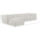 Meridian Miramar Cream Durable Linen Textured Modular Sectional IMAGE 14