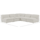 Meridian Miramar Cream Durable Linen Textured Modular Sectional IMAGE 8