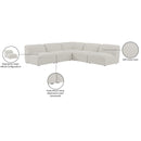 Meridian Miramar Cream Durable Linen Textured Modular Sectional IMAGE 9