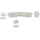 Meridian Miramar Cream Durable Linen Textured Modular Sectional IMAGE 10