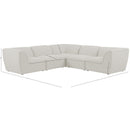 Meridian Miramar Cream Durable Linen Textured Modular Sectional IMAGE 9