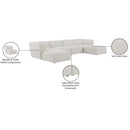Meridian Miramar Cream Durable Linen Textured Modular Sectional IMAGE 10