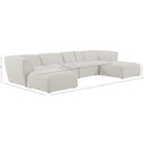 Meridian Miramar Cream Durable Linen Textured Modular Sectional IMAGE 9