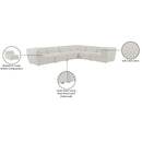 Meridian Miramar Cream Durable Linen Textured Modular Sectional IMAGE 10