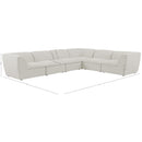 Meridian Miramar Cream Durable Linen Textured Modular Sectional IMAGE 9