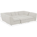 Meridian Miramar Cream Durable Linen Textured Modular Sectional IMAGE 9