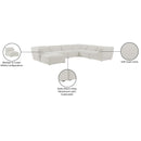 Meridian Miramar Cream Durable Linen Textured Modular Sectional IMAGE 10