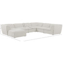 Meridian Miramar Cream Durable Linen Textured Modular Sectional IMAGE 9