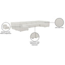 Meridian Miramar Cream Durable Linen Textured Modular Sectional IMAGE 10