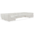 Meridian Miramar Cream Durable Linen Textured Modular Sectional IMAGE 9
