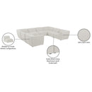 Meridian Miramar Cream Durable Linen Textured Modular Sectional IMAGE 10