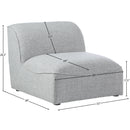 Meridian Miramar Grey Durable Linen Textured Armless IMAGE 8