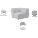 Meridian Miramar Grey Durable Linen Textured Corner IMAGE 8