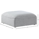 Meridian Miramar Grey Durable Linen Textured Ottoman IMAGE 5