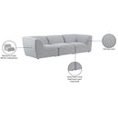 Meridian Miramar Grey Durable Linen Textured Modular Sofa IMAGE 10