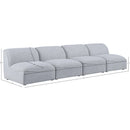 Meridian Miramar Grey Durable Linen Textured Modular Sofa IMAGE 8