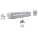 Meridian Miramar Grey Durable Linen Textured Modular Sofa IMAGE 10