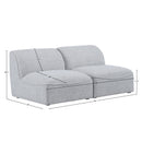 Meridian Miramar Grey Durable Linen Textured Modular Sofa IMAGE 8