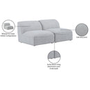Meridian Miramar Grey Durable Linen Textured Modular Sofa IMAGE 9