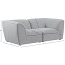 Meridian Miramar Grey Durable Linen Textured Modular Sofa IMAGE 9