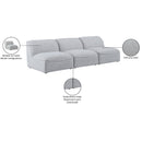 Meridian Miramar Grey Durable Linen Textured Modular Sofa IMAGE 9