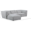 Meridian Miramar Grey Durable Linen Textured Modular Sectional IMAGE 14