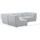 Meridian Miramar Grey Durable Linen Textured Modular Sectional IMAGE 14