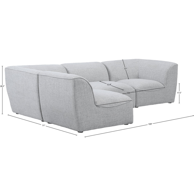 Meridian Miramar Grey Durable Linen Textured Modular Sectional IMAGE 14