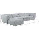 Meridian Miramar Grey Durable Linen Textured Modular Sectional IMAGE 14