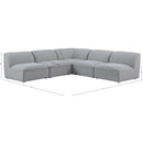Meridian Miramar Grey Durable Linen Textured Modular Sectional IMAGE 8