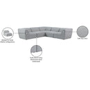 Meridian Miramar Grey Durable Linen Textured Modular Sectional IMAGE 10