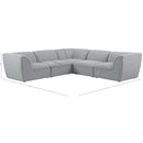 Meridian Miramar Grey Durable Linen Textured Modular Sectional IMAGE 9