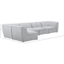 Meridian Miramar Grey Durable Linen Textured Modular Sectional IMAGE 14