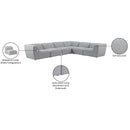 Meridian Miramar Grey Durable Linen Textured Modular Sectional IMAGE 10