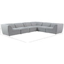 Meridian Miramar Grey Durable Linen Textured Modular Sectional IMAGE 9