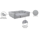 Meridian Miramar Grey Durable Linen Textured Modular Sectional IMAGE 10