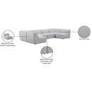 Meridian Miramar Grey Durable Linen Textured Modular Sectional IMAGE 10