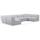 Meridian Miramar Grey Durable Linen Textured Modular Sectional IMAGE 9