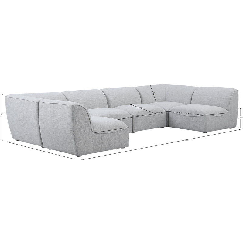 Meridian Miramar Grey Durable Linen Textured Modular Sectional IMAGE 9